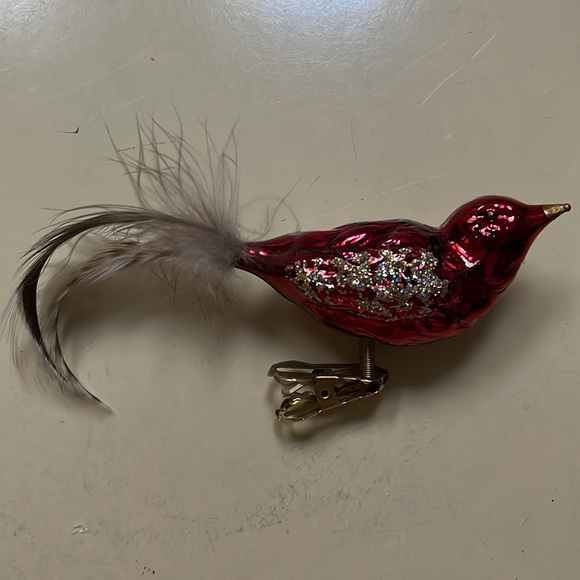 Martha Stewart Red Glass Birds Clip-on Christmas ornaments orig box Poland READ - Picture 5 of 16